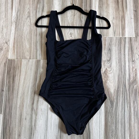 Melissa Odabash Swimsuit Black 8 Italy Classic Resortwear‎ One piece Minimalist - Picture 1 of 8